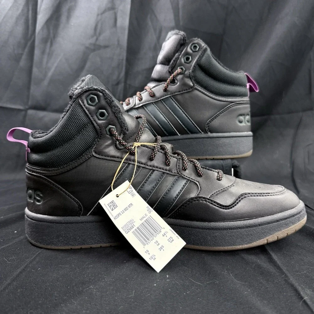Adidas Hoops 3.0 Winter Mid Black Shadow Green Gum Men's Shoes GZ6681 Size 10.5
